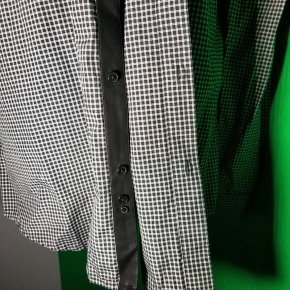 Sovereign Code Mens XXL Black White Plaid Faux Leather Accents Retro Western - Picture 8 of 12